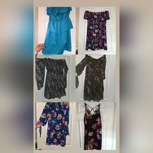 6 -  Dress Bundle Women’s Size Small & Medium Floral Off Shoulder